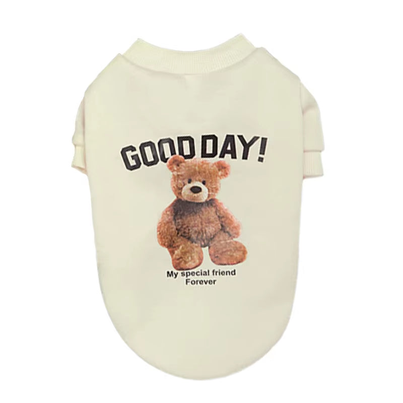 Dog Clothes for Small Medium Dogs Cute Bear Pattern Pet Cat Vest Poodle Yorkshire Chihuahua Schnauzer Small Dogs Clothing