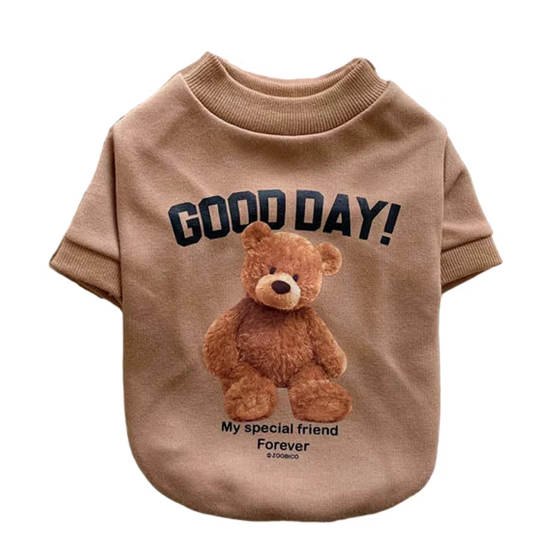 Dog Clothes for Small Medium Dogs Cute Bear Pattern Pet Cat Vest Poodle Yorkshire Chihuahua Schnauzer Small Dogs Clothing