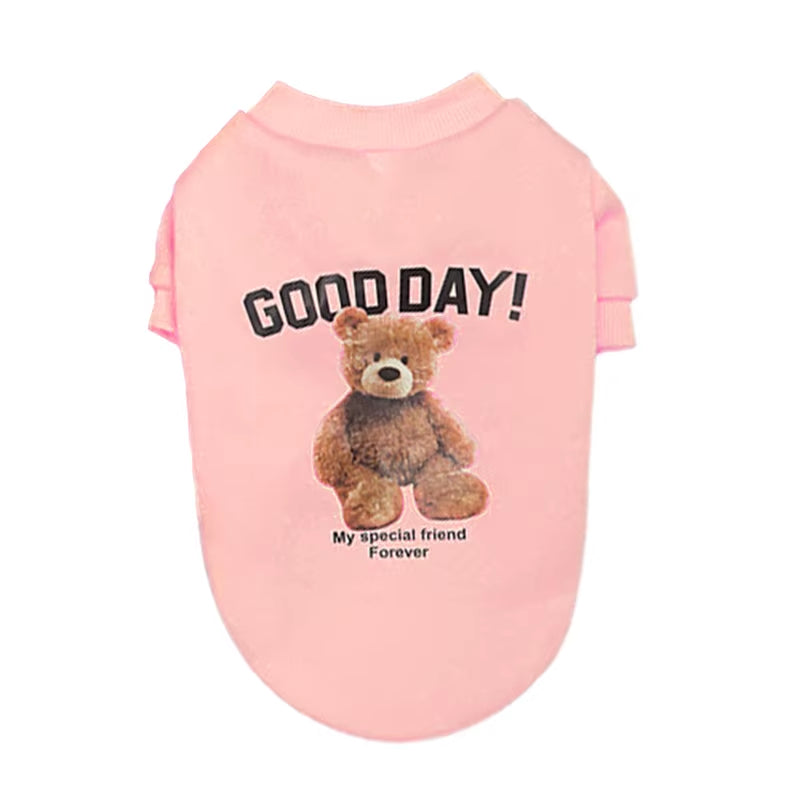 Dog Clothes for Small Medium Dogs Cute Bear Pattern Pet Cat Vest Poodle Yorkshire Chihuahua Schnauzer Small Dogs Clothing